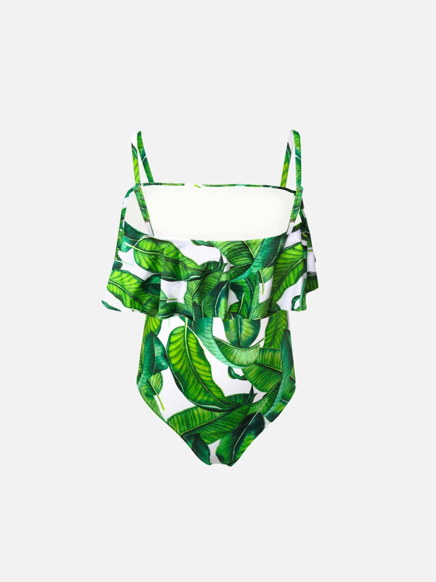 Girl One Piece Swimsuit With Banana Leaves Print 4 Girl One Piece Swimsuit With Banana Leaves Print - Image 2