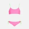 MC2 Saint Barth Girl Bralette Bikini With Hearts -MC2 Saint Barth Shop pink heart embossed girl bralette bikini 1 1