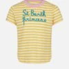 Girl Striped T-shirt With St. Barth Princess Embroidery -MC2 Saint Barth Shop princess stripes girls t shirt