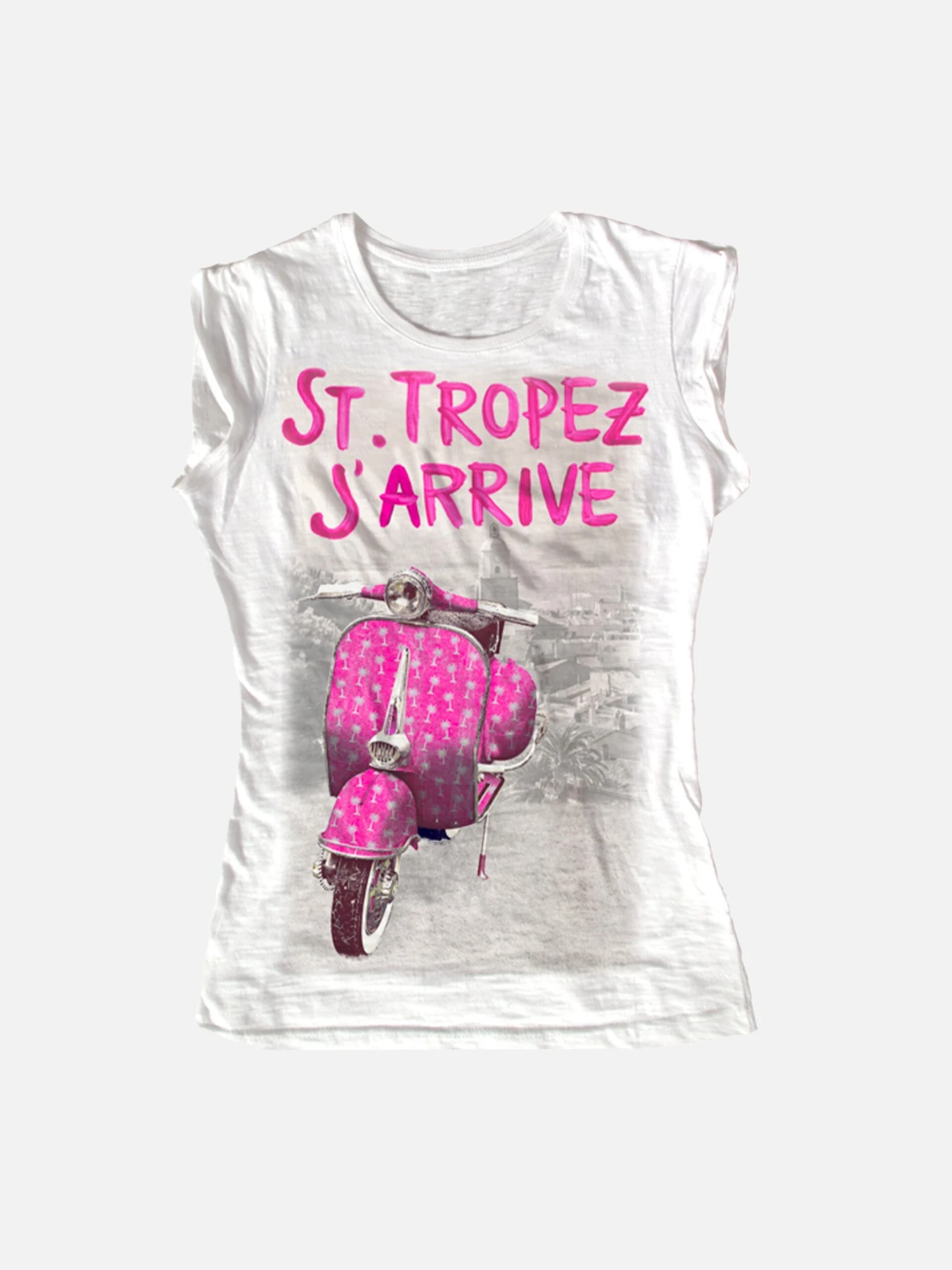 Girl T-shirt With St.Tropez J'arrive Print 3 Girl T-shirt With St.Tropez J'arrive Print