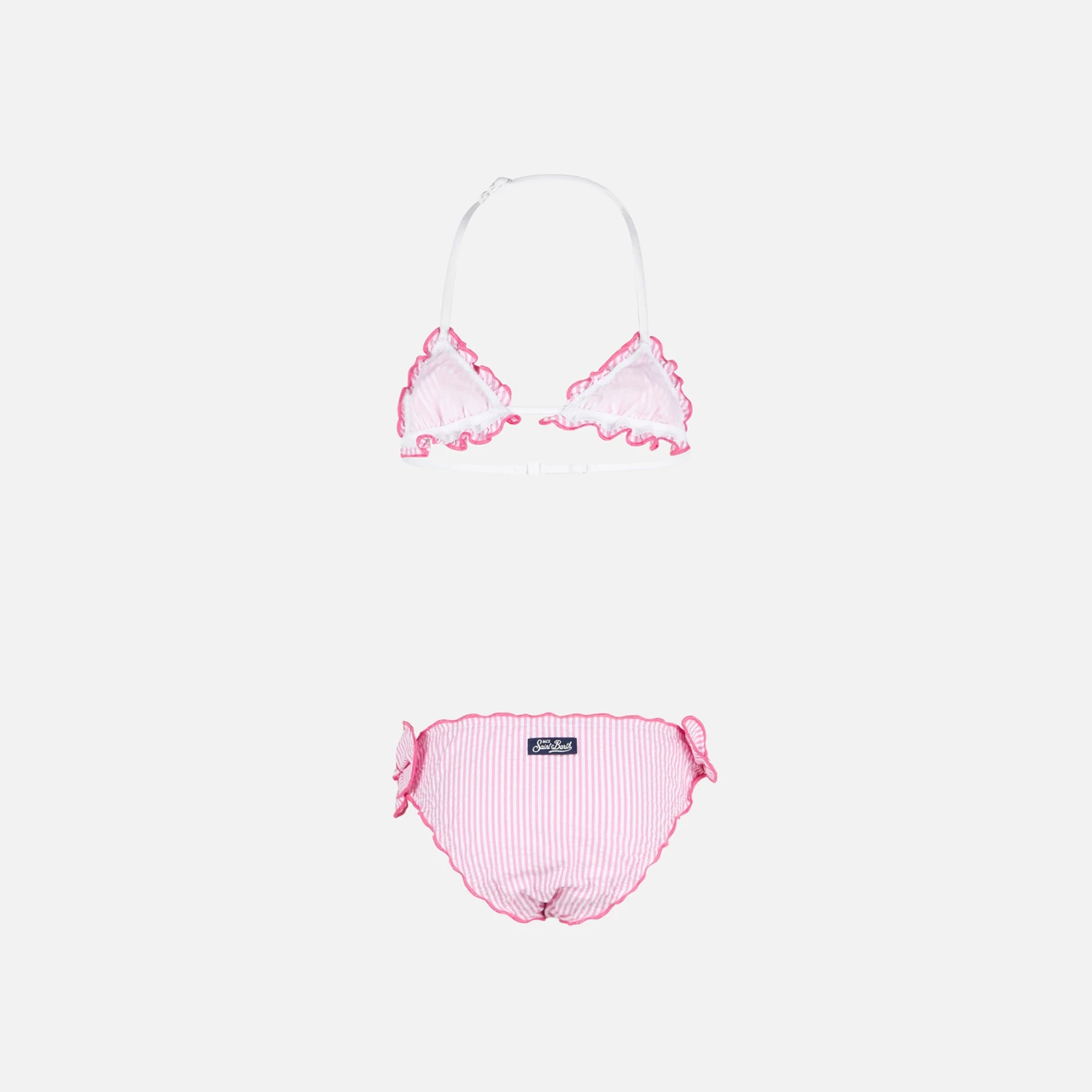 MC2 Saint Barth Girl Triangle Seersucker Bikini With Stripes 4 MC2 Saint Barth Girl Triangle Seersucker Bikini With Stripes - Image 2