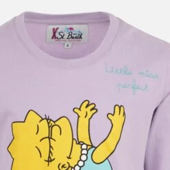 MC2 Saint Barth Girl Heavy Cotton T-shirt With Lisa Simpson Print | THE SIMPSON SPECIAL EDITION -MC2 Saint Barth Shop simpson sweater girl lilac 3