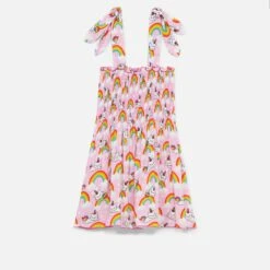 Cotton Dress Lola With Unicorn Cat Print 8 Cotton Dress Lola With Unicorn Cat Print -MC2 Saint Barth Shop smok embroidery girl dress 2