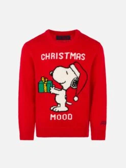 Snoopy Christmas Mood Print Boy Sweater | Peanuts™ Special Edition