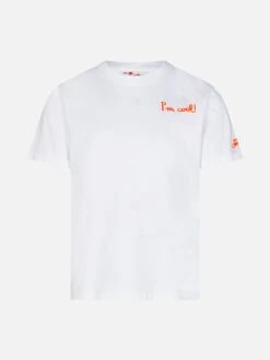 MC2 Saint Barth Boy Cotton T-shirt With I'm Cool Front Embroidery And Snoopy On The Back | PEANUTS™ SPECIAL EDITION