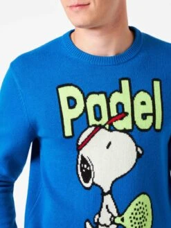 MC2 Saint Barth Man Crewneck Sweater With Snoopy Padel Jacquard | SNOOPY - ©PEANUTS SPECIAL EDITION -MC2 Saint Barth Shop snoopy padel sweater man 2