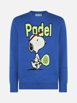 MC2 Saint Barth Man Crewneck Sweater With Snoopy Padel Jacquard | SNOOPY - ©PEANUTS SPECIAL EDITION -MC2 Saint Barth Shop snoopy padel sweater man 4