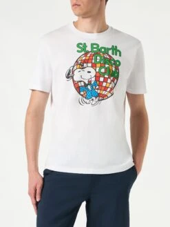 MC2 Saint Barth Man Cotton T-shirt With St. Barth Disco Club And Snoopy Print | SNOOPY - PEANUTS™ SPECIAL EDITION