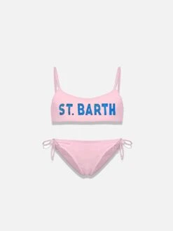Girl Bralette Bikini With St. Barth Glitter Logo