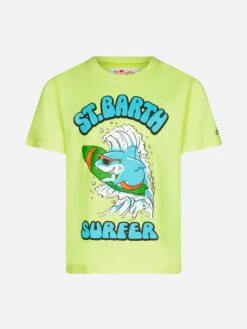 MC2 Saint Barth Boy Cotton T-shirt With St. Barth Surfer Print