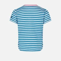 Girl Striped T-shirt With Bonjour St. Barth Embroidery -MC2 Saint Barth Shop striped embrodery tshirt girl 2