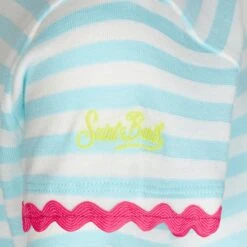 MC2 Saint Barth Girl Striped T-shirt With Saint Barth Embroidery -MC2 Saint Barth Shop striped st barth tshirt girl 3
