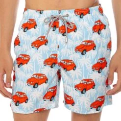 Man Swim Shorts With Fiat 500 Car Print | |FIAT© 500 Special Edition -MC2 Saint Barth Shop swimshort 500 man saint barth