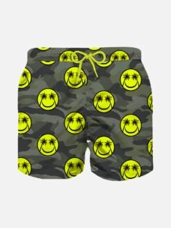 MC2 Saint Barth Boy Swim Shorts With Smiley Print
