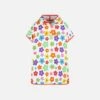 MC2 Saint Barth Girl Terry Poncho With Multicolor Daisy