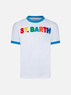 MC2 Saint Barth Boy Cotton T-shirt With Multicolor Lettering