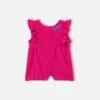 MC2 Saint Barth Baby Girl Romper Suit With Embossed Hearts