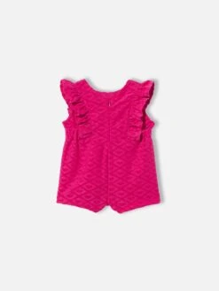 MC2 Saint Barth Baby Girl Romper Suit With Embossed Hearts -MC2 Saint Barth Shop terry romper girl fuchsia 2copia