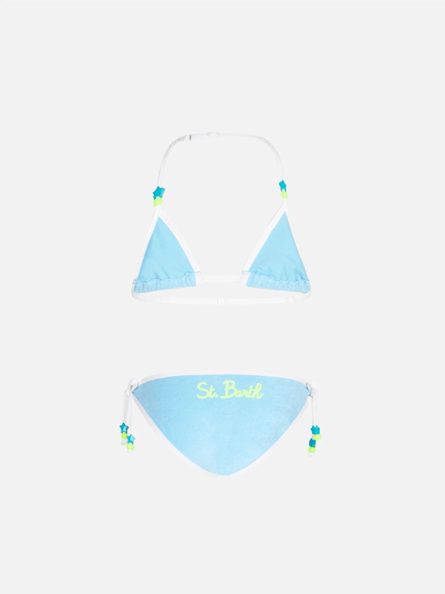 MC2 Saint Barth Girl Light Blue Terry Triangle Bikini 4 MC2 Saint Barth Girl Light Blue Terry Triangle Bikini - Image 2