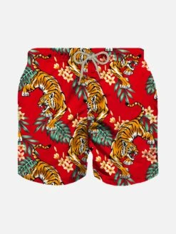 MC2 Saint Barth Boy Swim Shorts With Tiger Print