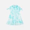MC2 Saint Barth Girl Dress With Water Green Toile De Jouy Pattern