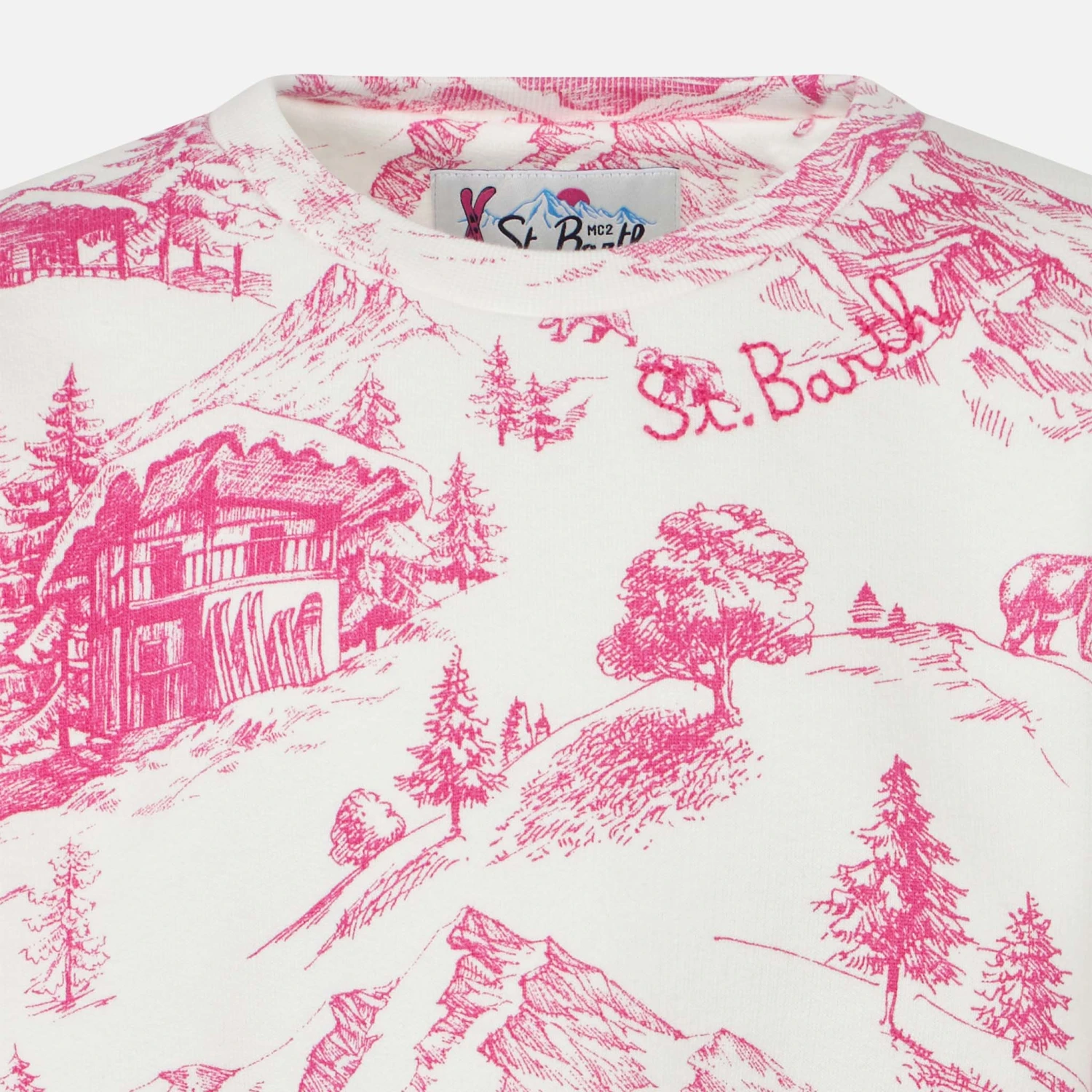 MC2 Saint Barth Girl Crewneck Sweatshirt With Toile De Jouy Print 5 MC2 Saint Barth Girl Crewneck Sweatshirt With Toile De Jouy Print - Image 3