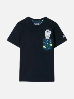 Boy T-shirt With Astronaut Printed Pocket