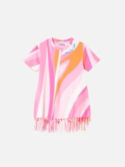 MC2 Saint Barth Girl Cotton Dress With Fringes And Charms