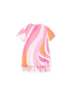 MC2 Saint Barth Girl Cotton Dress With Fringes And Charms -MC2 Saint Barth Shop wave dress girl 2copia